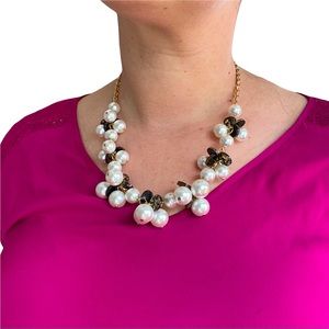 INC Black & White Faux Pearl Necklace